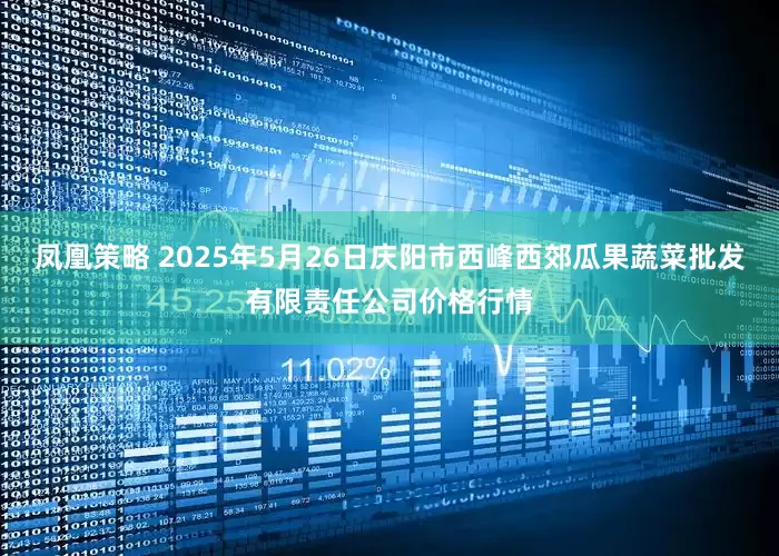 凤凰策略 2025年5月26日庆阳市西峰西郊瓜果蔬菜批发有限责任公司价格行情